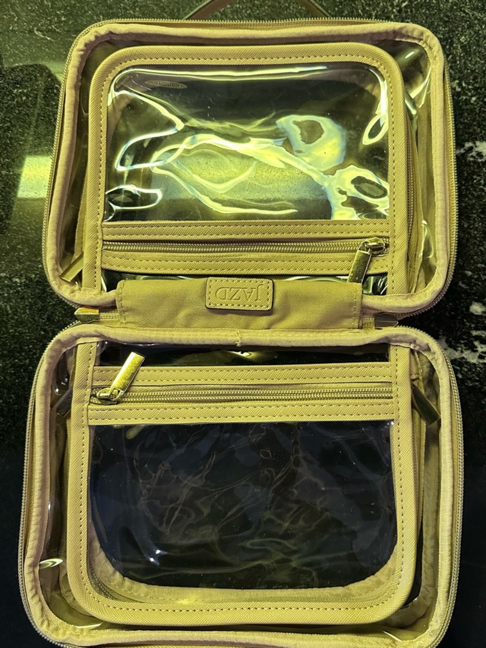 Clear Makeup Case Toiletry Bag. Double Layer and Large Capacity.